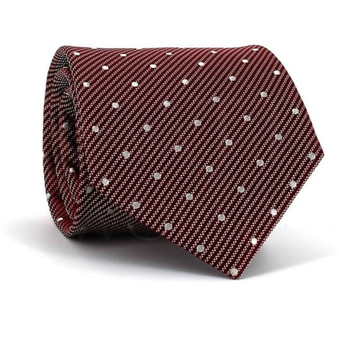 Krawatte mit Burgunder Polka Dots