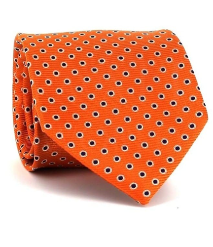 Krawatte mit orangefarbenen Punkten