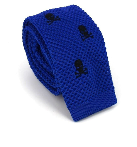 Krawatte mit blauem Schädelmuster