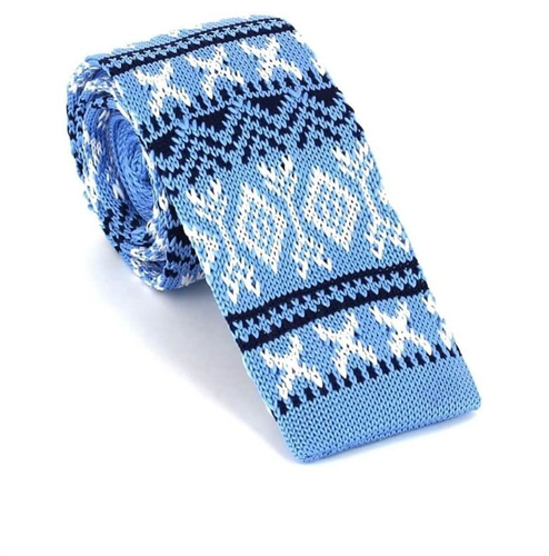 Krawatte Himmelblau mit Wintermuster