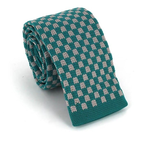 Krawatte mit blau-türkisem und grauem Karomuster