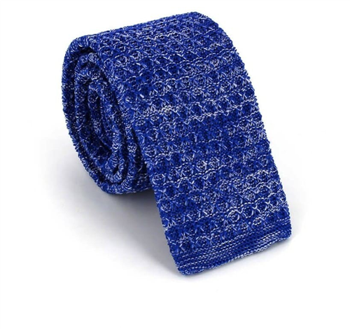 Krawatte mit meliertem Blau-Weiß-Muster