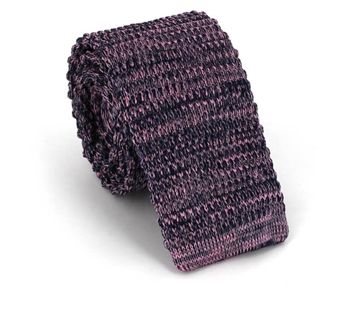 Violette melierte Strickkrawatte