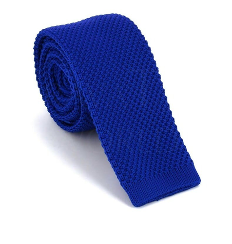 Glattstrick Krawatte Blau