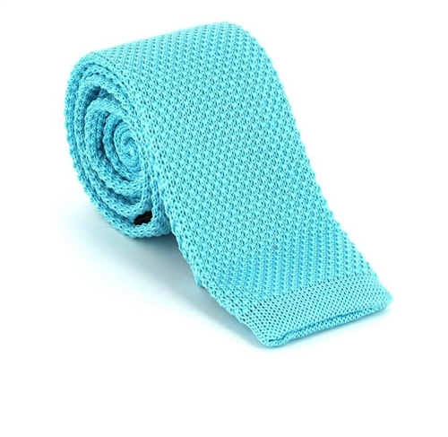 Krawatte Einfarbiges Strickmuster Himmelblau