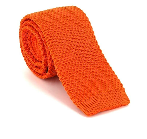 Glattstrick Krawatte Orange