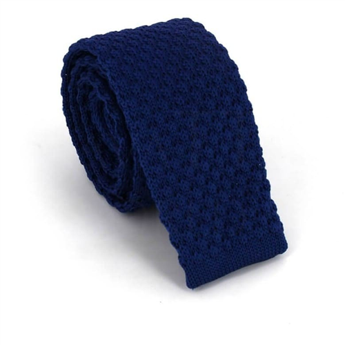 Glattstrick Krawatte mit Wellenmuster in Blau