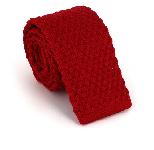 Krawatte Glattstrick Wellen Rot