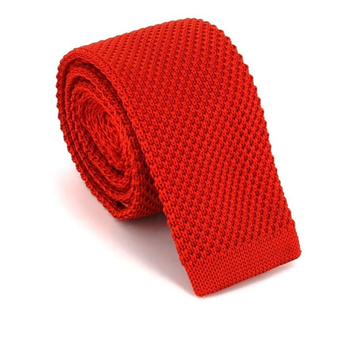 Glattstrick Krawatte in Rotorange