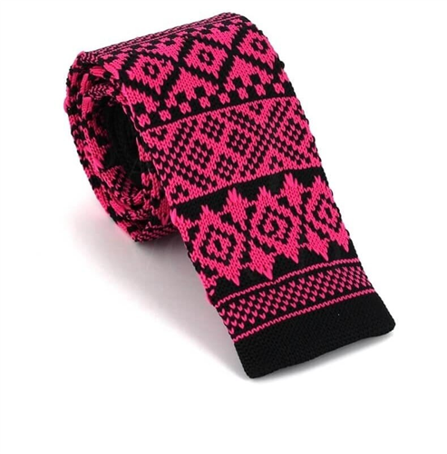 Schwarzer Strickkrawatte mit Wintermuster