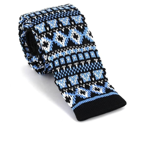 Schwarzer Winterstrickkrawatten mit Muster