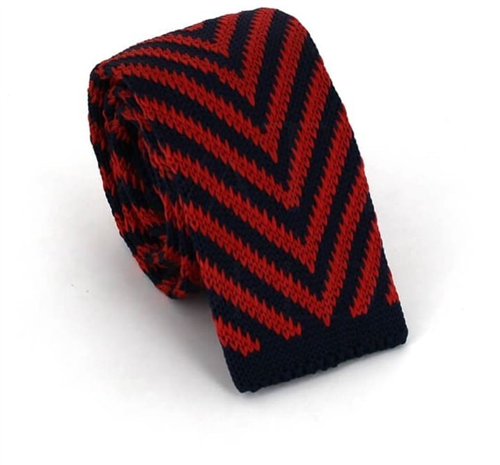 Krawatte mit Streifen in Marineblau und Rot
