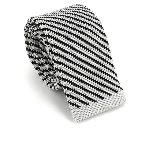 Krawatte Gestreiftes Diagonales Muster Grau und Schwarz