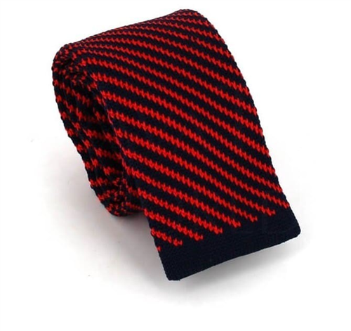 Krawatte Gestreiftes Diagonales Muster Rot und Blau