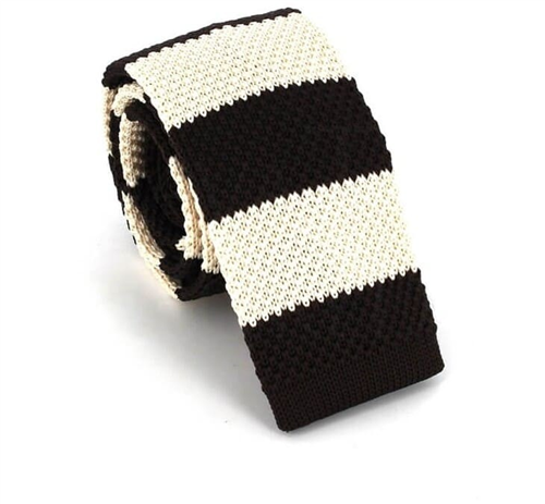 Krawatte Gestreift Braun und Beige
