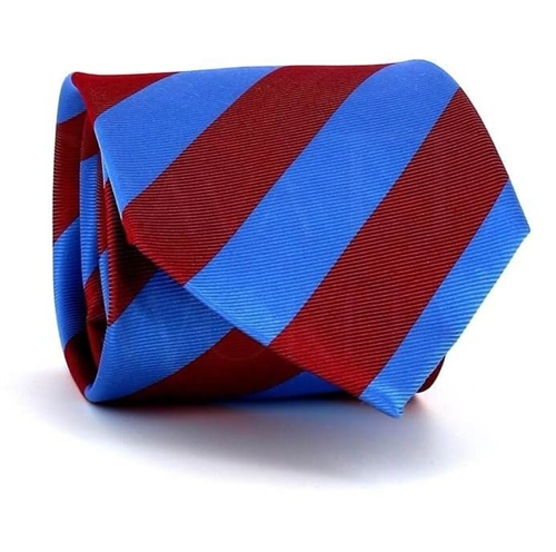 Krawatte mit blauen und roten Streifen