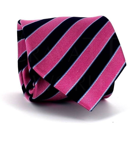 Krawatte mit rosa und schwarzen Streifen