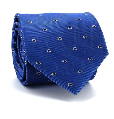 Seidenkrawatte mit blauem Paisleymuster