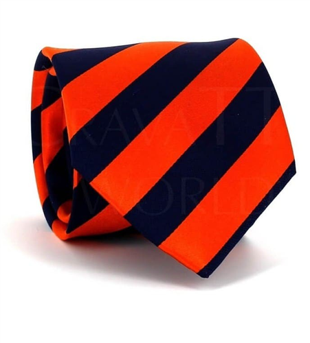 Krawatten Orange und Blau gestreift
