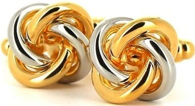 Vierknoten Gold und Silber Manschettenknöpfe