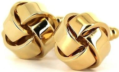 Goldene Manschettenknöpfe mit 4 glatten Knoten