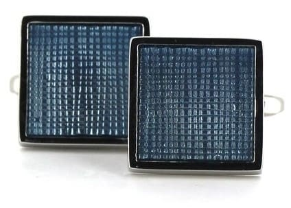 Gestreifte blaue Manschettenknöpfe