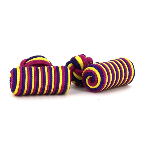 Barrel Manschettenknöpfe Gelb, Lila und Fuchsia