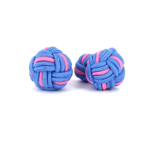 Große Himmelblaue und Rosa Kugel Manschettenknöpfe