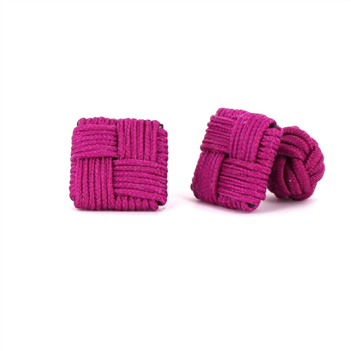 Viereckige Manschettenknöpfe in Fuchsia