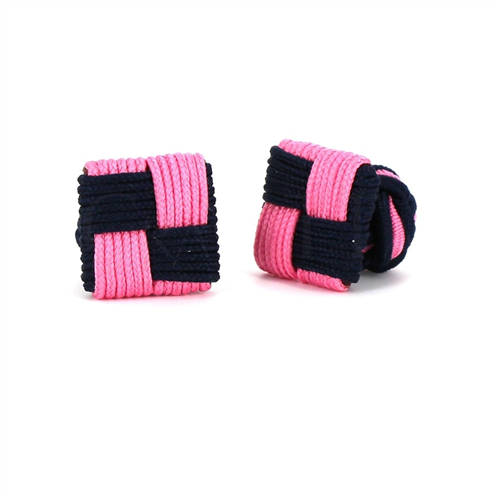 Schwarze und rosa Quadratmanschettenknöpfe