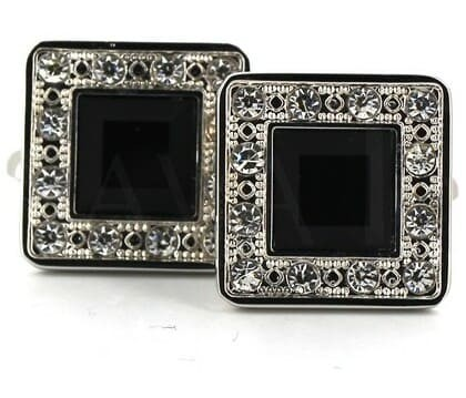Quadratische Manschettenknöpfe mit Diamanten