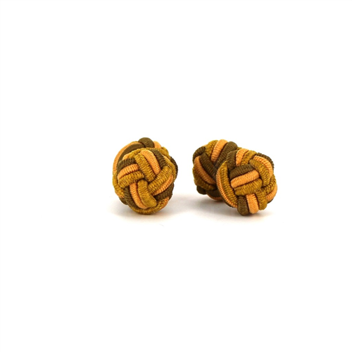 Kugel Doppelärmelknöpfe Gelb, Bronze und Ocker