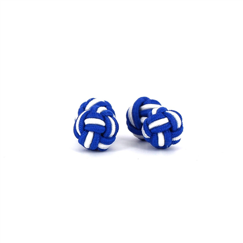 Ärmelknöpfe Doppelkugel Marineblau und Weiß