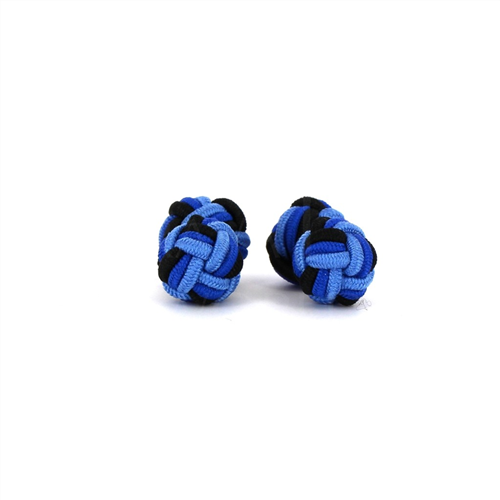 Zweifarbige Manschettenknöpfe in Himmelblau, Blau und Schwarz