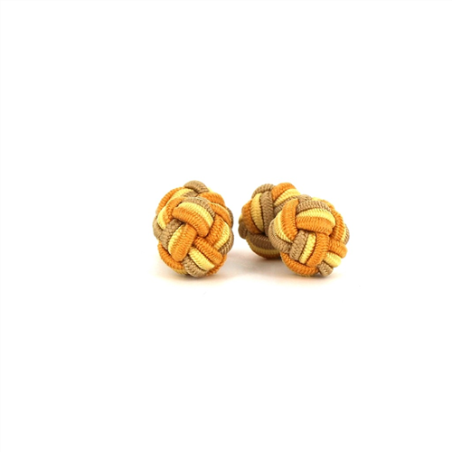 Doppelkugel Gold, Gelb und Beige Manschettenknöpfe