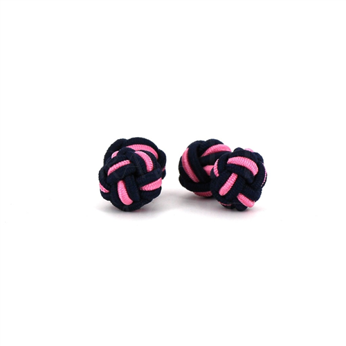 Schwarze und rosa Doppelkugel Manschettenknöpfe