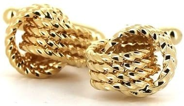 Goldene Doppelknoten Manschettenknöpfe