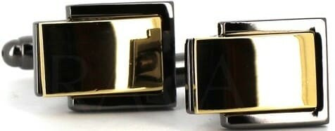 Goldene und schwarze Manschettenknöpfe