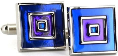 Blau und lila emaillierte Manschettenknöpfe