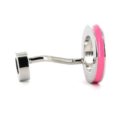Emaille-Manschettenknöpfe Doppelkugel Rosa