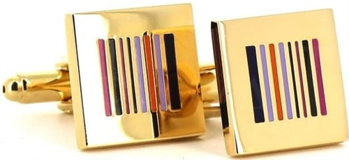 Goldene mehrfarbige emaillierte Manschettenknöpfe