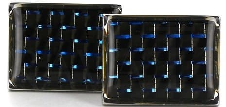 Schwarze blau schattierte Manschettenknöpfe