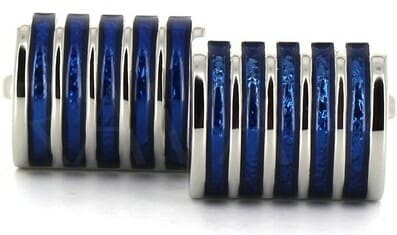 Emaille-Manschettenknöpfe Blaue Streifen