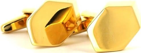 Goldene Sechseckige Manschettenknöpfe I