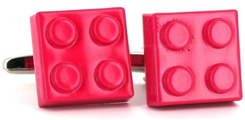 Lego Manschettenknöpfe in Fuchsia