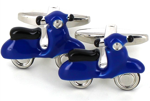 Vespa Roller Motorrad Manschettenknöpfe Blau