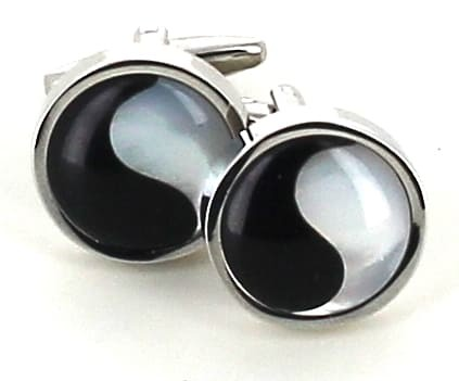 Perlmutt Yin Yang Manschettenknöpfe