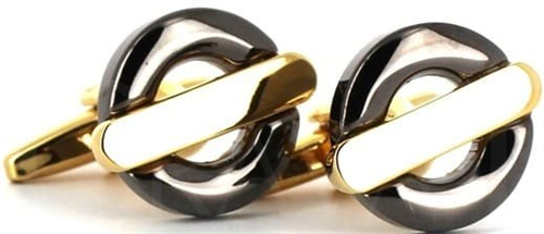 Schwarze und goldene Manschettenknöpfe