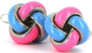 Blau und Rosa Knoten Manschettenknöpfe