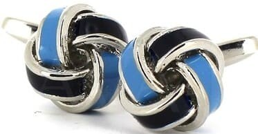 Blau und Schwarze Knoten Manschettenknöpfe